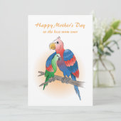 Schattige papegaaien Moederdag Kaart (Staand voorkant)