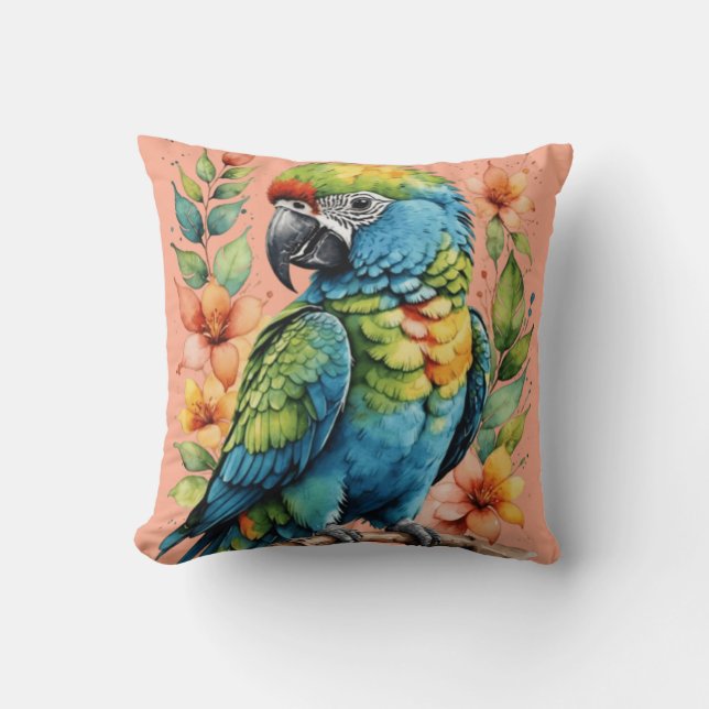 Schattige papegaaivogelkussen kussen (Voorkant)