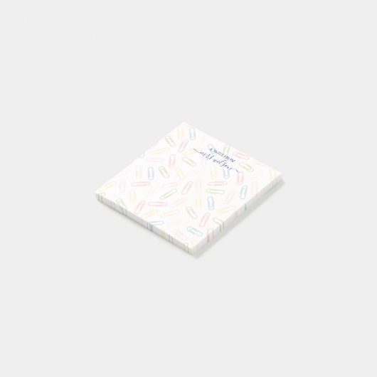 Schattige paperclippatroon van docent post-it® notes (Schuin)