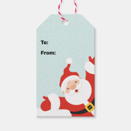 Schattige Papercut Happy Santa Cadeaulabel