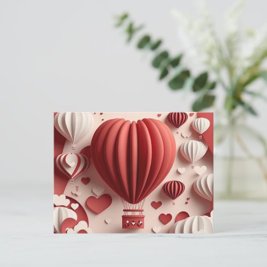 Schattige Papier Valentijnse  Feestdagenkaart (Staand voorkant)