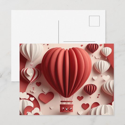 Schattige Papier Valentijnse Feestdagenkaart (Voorkant / Achterkant)