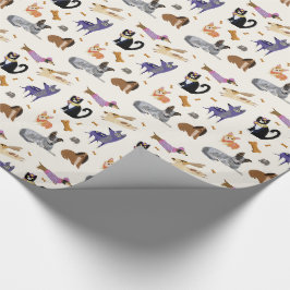 Schattige papier voor het verpakken van huisdieren