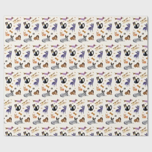 Schattige papier voor het verpakken van huisdieren (Vlak)