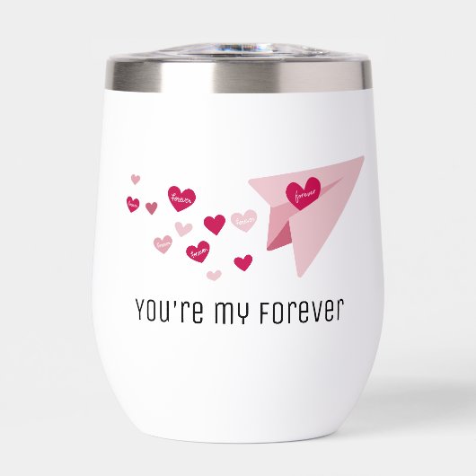 Schattige papieren vliegtuig, voor altijd hart, Va (Voorkant)