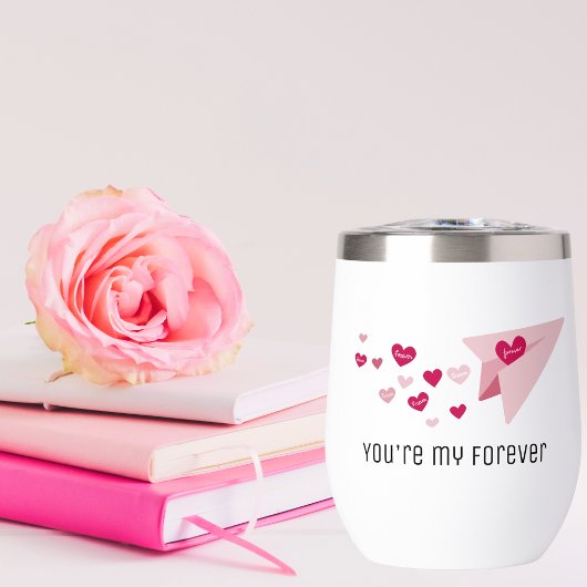 Schattige papieren vliegtuig, voor altijd hart, Va