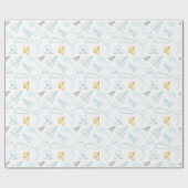 Schattige papiervlak en wolken Baby shower Cadeaupapier (Vlak)