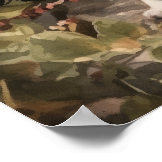 Schattige Papillon Dog Art Print Poster (Hoek)