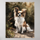 Schattige Papillon Dog Art Print Poster (Voorkant)