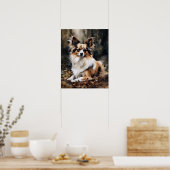 Schattige Papillon Dog Art Print Poster (Keuken)