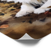 Schattige Papillon Dog Art Print Poster (Hoek)