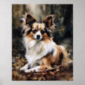 Schattige Papillon Dog Art Print Poster (Voorkant)
