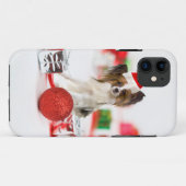 Schattige Papillon Hond Kerstmis Sinterklaas Hoed Case-Mate iPhone Case (Achterkant (horizontaal))