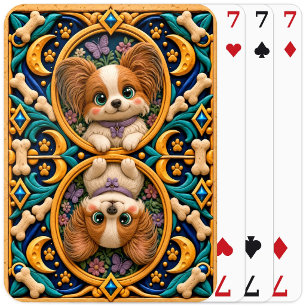 Schattige Papillon Puppy, Baby Hond Pokerkaarten