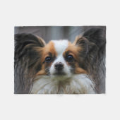 Schattige Papillon Speelgoed Spaniel Hondenfotogra Fleece Deken (Voorkant (Horizontaal))