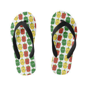 Schattige paprika capsicum trio zingende cartoon kinder teenslippers