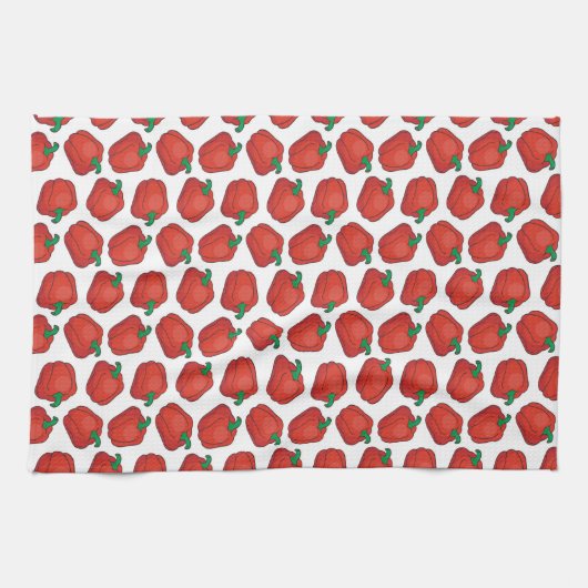 schattige paprika met rode klokje theedoek (Horizontaal)
