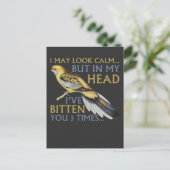 Schattige Parakeet I May Look Calm heeft je 3 keer Briefkaart (Staand voorkant)