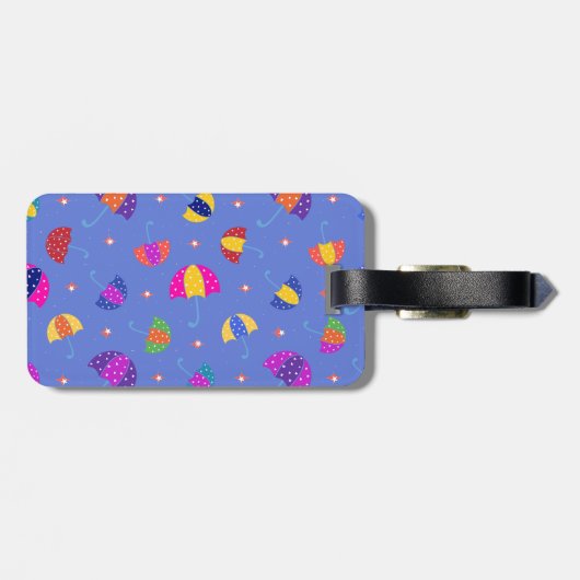 Schattige paraplu bagagelabel (Achterkant horizontaal)