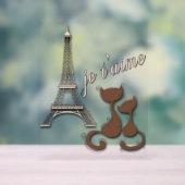 Schattige Parijse Katten Acryl Bord (Neutraal)