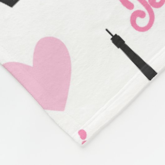 Schattige Parijse patrooninterieur fleece deken (Hoek)