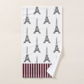 Schattige Paris Eiffeltoren Badhanddoeken Set Gift Bad Handdoek (Handdoek)