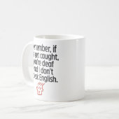 Schattige partners-in-misdaad "als wij gevangen wo koffiemok (Voorkant links)