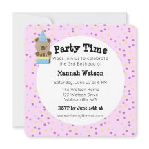 Schattige Party Teddy Bear Verjaardagsfeestuitnodi