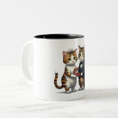 Schattige Pas getrouwd Tweekleurige Koffiemok (Voorkant links)