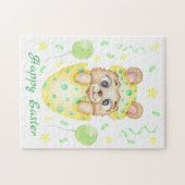 Schattige Pasen Beer voor een positief humeur Post Legpuzzel (Horizontaal)