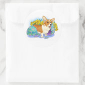 Schattige Pasen Corgi Ronde Sticker (Tas)
