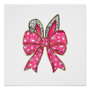 Schattige Pasen Dag Coquette Strik Konijn Konijnen Perfect Poster