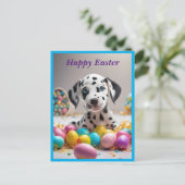 Schattige Pasen Dalmatische Briefkaart (Staand voorkant)