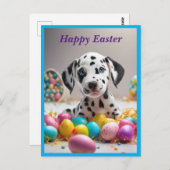Schattige Pasen Dalmatische Briefkaart (Voorkant / Achterkant)