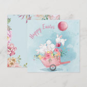 Schattige Pasen Feestdagenkaart (Voorkant / Achterkant)