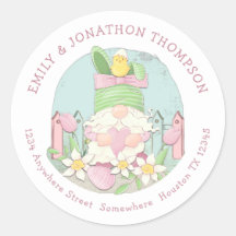 Schattige Pasen Gnome Naam Retouradres Blauwgroen 