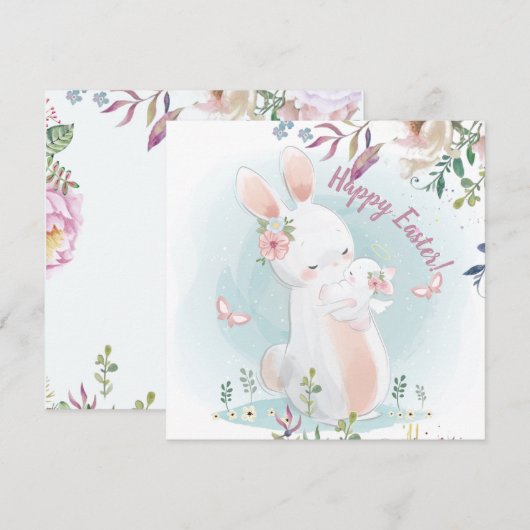 Schattige Pasen Kaart (Voorkant / Achterkant)