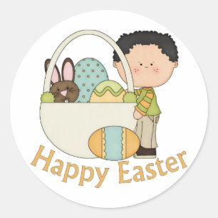 Schattige Pasen Kinder T - shirts, kaarten en stic Ronde Sticker