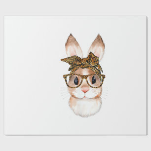 Schattige Pasen Konijn Moeder Pasen Luipaard Jaar  Cadeaupapier