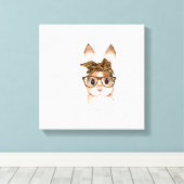 Schattige Pasen Konijn Moeder Pasen Luipaard Jaar Canvas Afdruk (Insitu (Houten vloer))