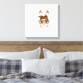 Schattige Pasen Konijn Moeder Pasen Luipaard Jaar Canvas Afdruk (Insitu (Slaapkamer))