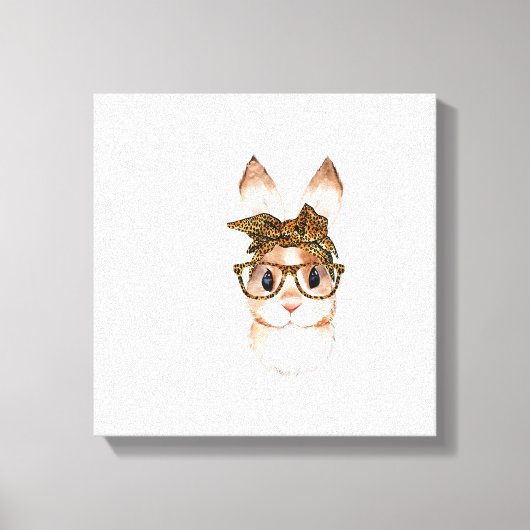 Schattige Pasen Konijn Moeder Pasen Luipaard Jaar Canvas Afdruk (Voorkant)