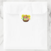 Schattige Pasen konijnen Ronde Sticker (Tas)