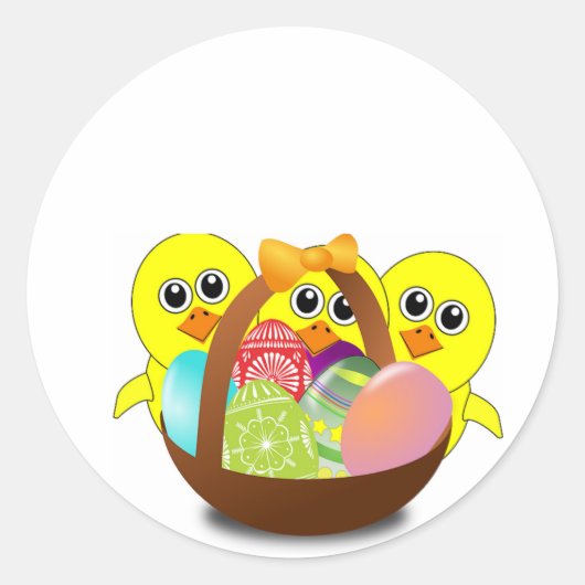 Schattige Pasen konijnen Ronde Sticker (Voorkant)