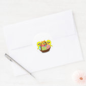 Schattige Pasen konijnen Ronde Sticker (Envelop)