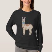 Schattige Pasen Llama Bunny Ears Llama Bow Stropda T-shirt (Voorkant)