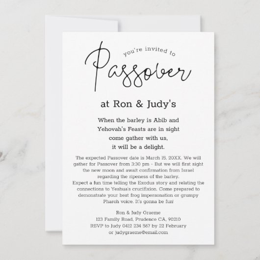 Schattige Pasen Uitnodiging (Achterkant)