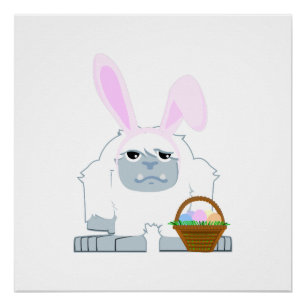 Schattige Pasen Yeti Poster