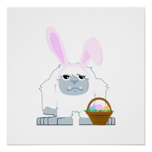 Schattige Pasen Yeti Poster (Voorkant)