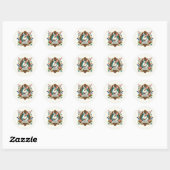 Schattige Pasen zegen konijn Ronde Sticker (Vel)